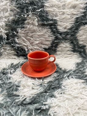 Fiesta Orange Teacup and Saucer